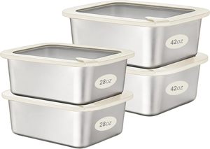 304 Stainless Steel Silicone Lid Fresh-Keeping Heat Preservation Rectangle <b>Lunch</b> <b>Boxes</b> for Office Workers - Product Image 1