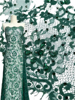 Tissu en dentelle brodée de sequins haut de gamme 100 % polyester pour robes de soirée et robes de mariée - Prix usine