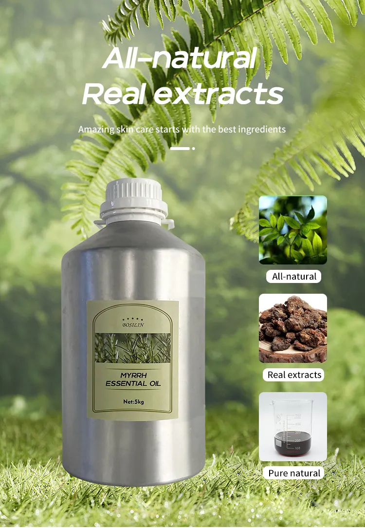 Di alta qualità 100% puro incenso naturale e olio essenziale di mirra proveniente dalla resina per la cura della pelle OEM/ODM fornitura