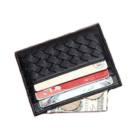Dompet Kartu Kredit Wanita Unik dari Kulit Domba Asli Tenun Tangan, Dompet Kartu Minimalis Mewah