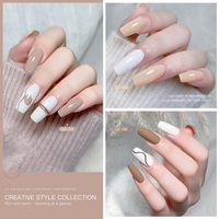 Vernis à ongles en gel semi-permanent 15 ml, couleur café terreux clair, chocolat, automne-hiver, pour nail art, marque privée