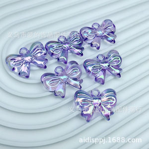 Transparent Iridescent Acrylic Butterfly <b>Bow</b> Beads 29x22mm For Earring Making DIY Jewelry Accessories Scattered Beads - Product Image 3