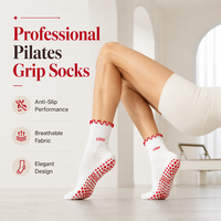 Chaussettes antidérapantes pour femmes en coton tricoté, idéales pour le Pilates, le yoga, le ballet, le sport, respirantes et à séchage rapide
