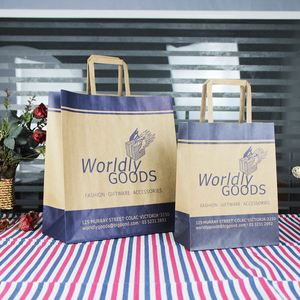 Restaurant Disposable Kraft <b>Paper</b> Bag with Handles for Chicken Wings Takeaway Finger Food Packaging <b>Biodegradable</b> Custom Logo - Product Image 6