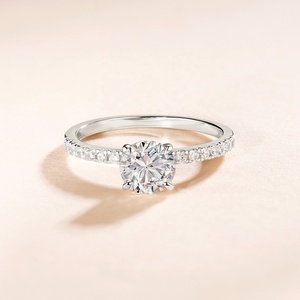 OAHLAN精品珠宝女式纯银925 1.2克拉硅石铑镀叉镶ROHS结婚订婚戒指 - Product Image 2