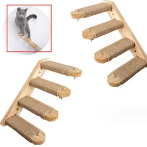 Madera fácil de montar madera duradera Sisal gato árbol casa gato escalada marco