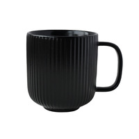 Mug à café et à lait en céramique de 350 ml, couleur unie, gaufré, compatible micro-ondes, design minimaliste moderne, boîte cadeau