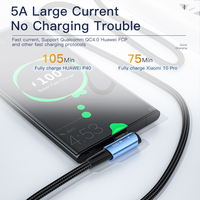 Essager 2022 Sunset Câble de chargement USB de type L à 90 degrés PD100W 60W C à C, noir et bleu 5A
