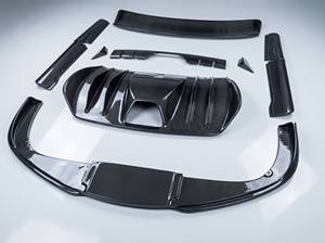Kit carrosserie HM Style en fibre de carbone pour <span class=keywords><strong>Ferrari</strong></span> F430 : Lame avant, jupes latérales, diffuseur arrière, aileron – Tuning aérodynamique - Product Image 3