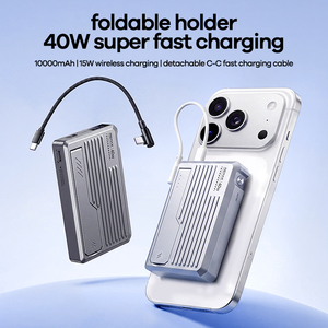 Cargador Portátil REMAX FP-67 de Aleación de Zinc, 10000mAh, PD 40W, Cable Desmontable, Carga Inalámbrica Magnética Rápida con Soporte para Teléfono, Ideal para Viajes - Product Image 5