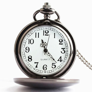Orologio da tasca al quarzo lucido a specchio Vintage classico da uomo personalizzato con catena Reloj De Bolsillo - Product Image 3