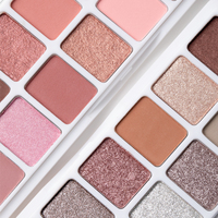 Palette d'ombres à paupières scintillantes aux couleurs vives avec logo personnalisé, emballage en plastique rose vif, ombre à paupières scintillante romantique