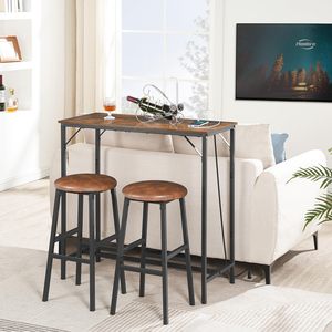 Mesa de Bar SENYU con Estación de Carga, Mesa Rectangular de Pub, Mesa Alta para Café, Mesa de Barra, Mesa de Comedor Larga y Estrecha - Product Image 3