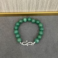 Bracelet perlé pour femme en argent 925 avec agate noire et agate rouge, forme boule, accessoires de luxe légers et de niche