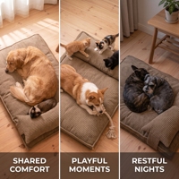 Lit pour chien de grande taille gris avec housse lavable, lit orthopédique marron pour chien, lit pour chien en velours côtelé durable et doux, taille XL