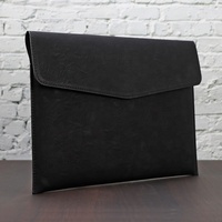 Housse pour ordinateur portable fine, en similicuir gravable au laser, organiseur de documents, sac étanche en cuir PU, porte-documents A4