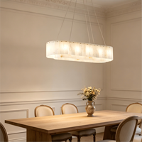 Lámpara de Araña de Lujo de Mármol Natural Español y Cobre, Estilo Postmoderno Minimalista, Elegante, para Techo Alto, Ideal para Hotel y Sala de Estar