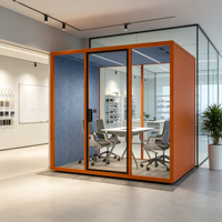 Cabine de bureau insonorisée Divo XXL, structure en aluminium, pour hôpital, école, centre commercial - Conception préfabriquée, écologique, autoportante, STC30dB