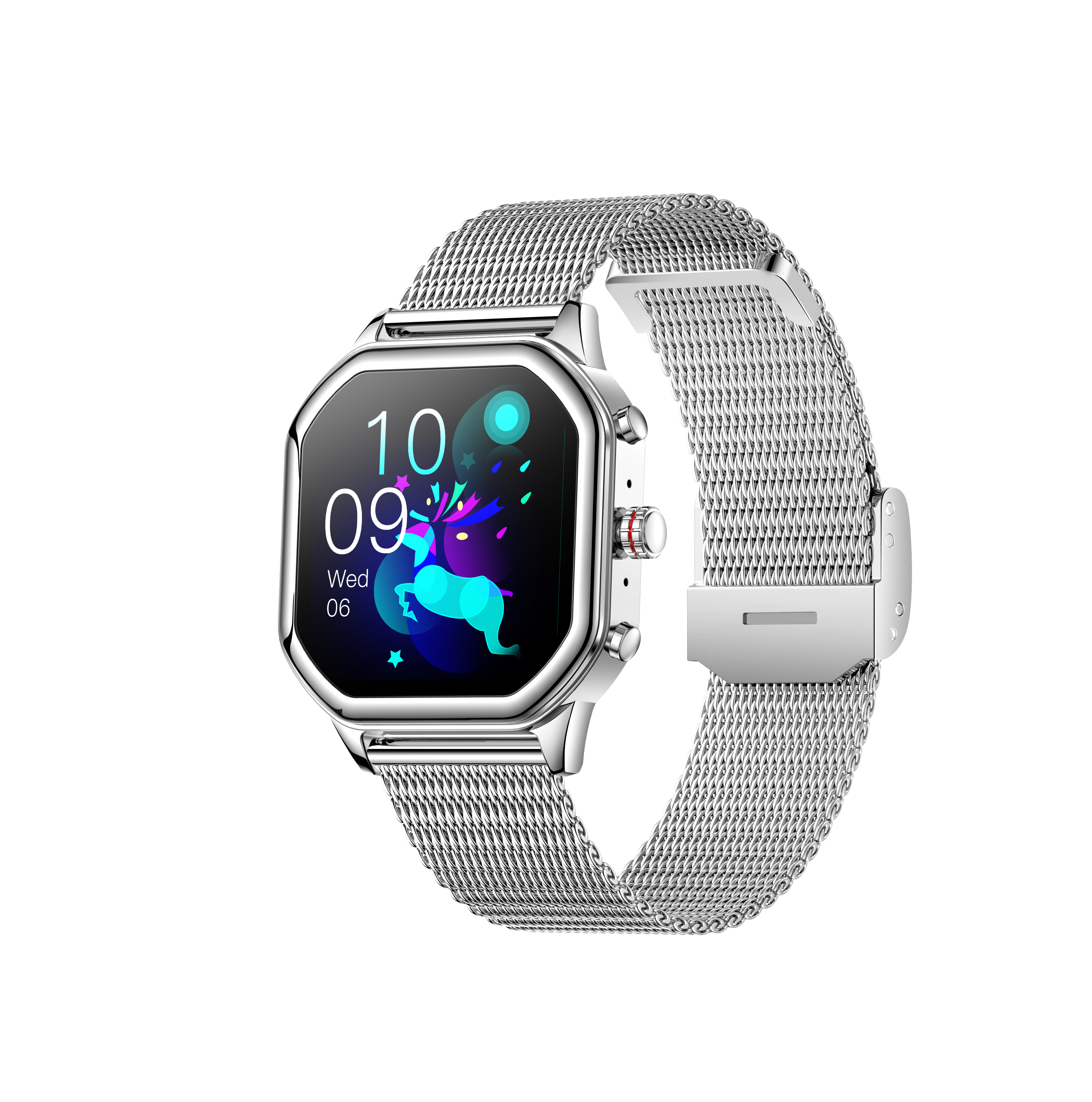 Silver steel watchband