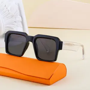 2024新款眼镜定制3D标志夏季金属芯宽腿大方形太阳镜