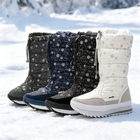 Bottes d'hiver pour femmes adultes résistantes au froid, hauteur genou, avec cordon de serrage réglable, doublure en fourrure, durables, antidérapantes, pour la neige