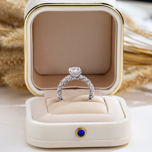 Messi Jewelry MSR-2138 14K Gold Oval Shape Hidden Halo Lab Grown <b>Diamond</b> <b>Ring</b> Engagement <b>ring</b> - Product Image 3