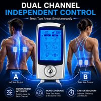 Appareil de massage électrique rechargeable noir et argenté avec télécommande sans fil, modes réglables, pour massage musculaire et corporel à domicile