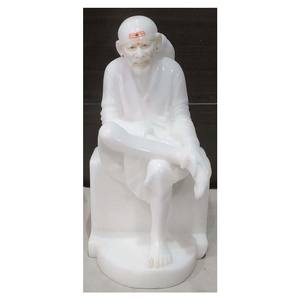 รูปปั้นพระไสบาบา พระพุทธเจ้าชาวอินเดีย ทำจากหินอ่อนสีขาวบริสุทธิ์ - Product Image 1