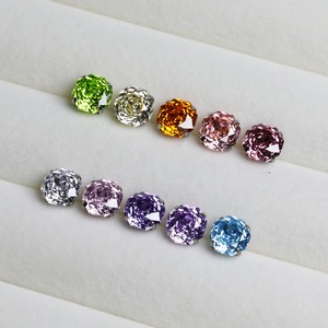 Boucles d'oreilles en titane ASTM F136 avec zircon 5A taille rose serti griffe, hypoallergéniques, pour cartilage, labret, accessoires de piercing corporel - Product Image 3