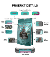 Sacs Doypack à fond plat pour suppléments protéinés certifiés FDA de 1 lb et 2 lb, impression personnalisée, livraison porte-à-porte aux États-Unis, UE, Australie