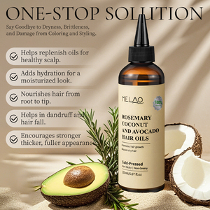 Prodotti per la cura dei capelli con etichetta privata rosmarino di cocco e oli di Avocado riparazione dei capelli oliatura cuoio capelluto massaggio olio di rosmarino per la crescita dei capelli - Product Image 3