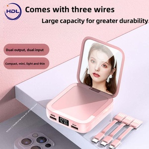 พาวเวอร์แบงค์ขนาดพกพา 5000mAh 3 in 1 ความจุจริง พร้อมกระจกแต่งหน้า สายชาร์จ Type-C ชาร์จเร็ว - Product Image 4