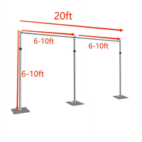 Support de toile de fond de mariage réglable en 5 parties, kit de tuyaux et de draperies extensibles, toile de fond de fête économique en gros
