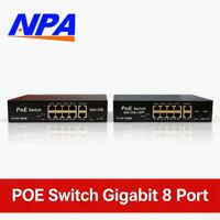 Commutateur PoE AI 8 ports Gigabit 1000 Mbps 8GE+2GE ou +2SFP, protection foudre 6KV, extension 250m, 22 Gbit/s pour caméra IP CCTV