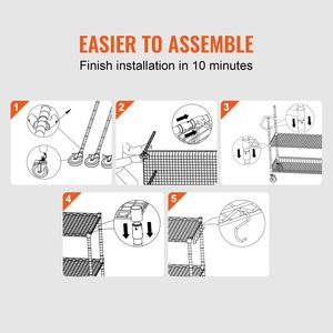 DB Wholesale 3-Tier <b>Rolling</b> Utility <b>Cart</b> 661 LBS Capacity 6 Hooks 30"x18"x32.4" Dimensions for Bathroom Living Room Metal Plasti - Product Image 6