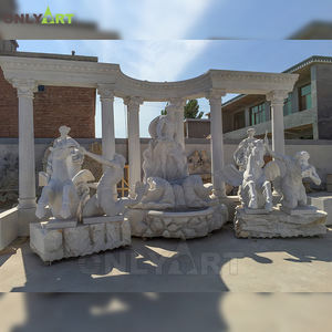 Décoration de jardin extérieur Grande fontaine d'eau en pierre naturelle avec statues Fontaine de <span class=keywords><strong>Trevi</strong></span> en marbre sculptée à la main - Product Image 1