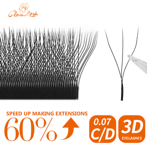 GLAMLASH - Extensiones de Pestañas Personalizadas de Marca Privada, Pestañas Pre-fabricadas en Forma de Abanico, Naturales, Suaves, 3D, Tipo Trébol, Forma de W - Product Image 3