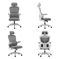 Chaise de bureau ergonomique haut de gamme avec accoudoirs 5D articulés et dossier inclinable en maille respirante pour cadre dirigeant