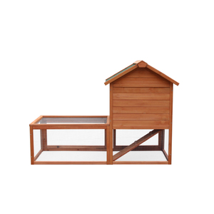 환기 도어 및 이동식 트레이가있는 2 층 나무 토끼 허치 야외 토끼 케이지 방수 지붕이있는 토끼 집 - Product Image 4