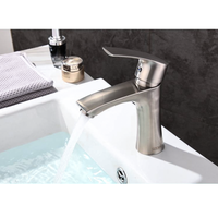 Robinet de lavabo personnalisé OEM en acier plastique brossé à cartouche en cuivre froid simple levier de levage hôtel appartement