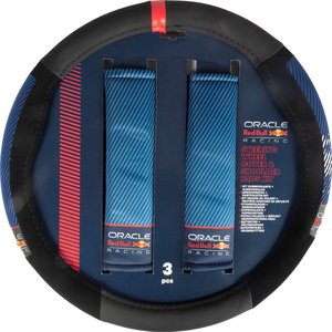 Kit Red Bull Racing: Coprivolante + Cuscinetti per Cinture di Sicurezza, Comfort e Stile Sportivo - Product Image 1
