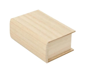 미완성 나무 책 모양 장식 잠금 상자 소나무 상자 DIY 나무 상자 - Product Image 5