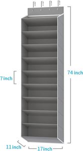 10-Pocket Multi-Use Over the Door Organizer, Heavy Duty 95lbs Capacity, Versatile Hanging Storage for <b>Shoes</b>, Toys - Product Image 4