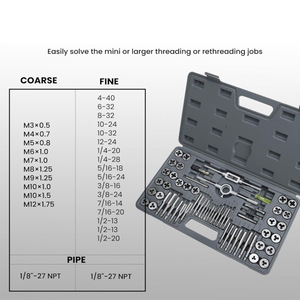 ชุดเครื่องมือต๊าปและไดร์ Nanren 60 ชิ้น แบบเมตริกและอิมพีเรียล สำหรับงานเกลียวด้วยมือ - Product Image 5