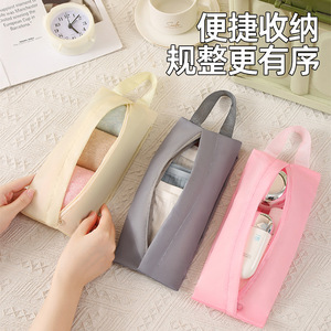 Travel <b>Storage</b> Bag For Underwear Socks Small Items Zippered Portable Organizer Rectangle Non Woven Fabric Easy <b>Storage</b> Pink - Product Image 4