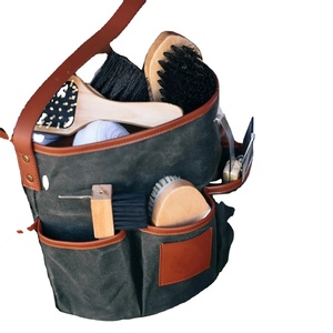 Sac de rangement pour brosse de toilettage de cheval en toile personnalisée, robuste, portable, design pliable, taille personnalisée pour le nettoyage équestre - Product Image 3