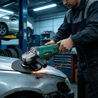 POSENPRO 2400W 6500 tr/min 230 mm Meuleuse d'angle industrielle professionnelle DIY à moteur à balais pour le travail du bois et la soudure des métaux