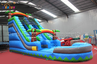 WINSUN Parc aquatique gonflable extérieur à double piste avec château et piscine – Couleur/taille personnalisables, capacité maximale
