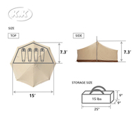 Tente de camping en toile de luxe pour la famille Kawagebo Kamp (KK) 15' x 7.3' en polycoton pour le glamping en plein air