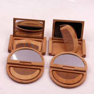 Private Logo Wooden <strong>Mirror</strong> <strong>With</strong> <strong>Comb</strong> <strong>Set</strong> High Quality Wood and Bamboo Materials <strong>Comb</strong> <strong>Set</strong> 100% Natural Bamboo Caved Wooden <strong>Mirror</strong> - Product Image 6